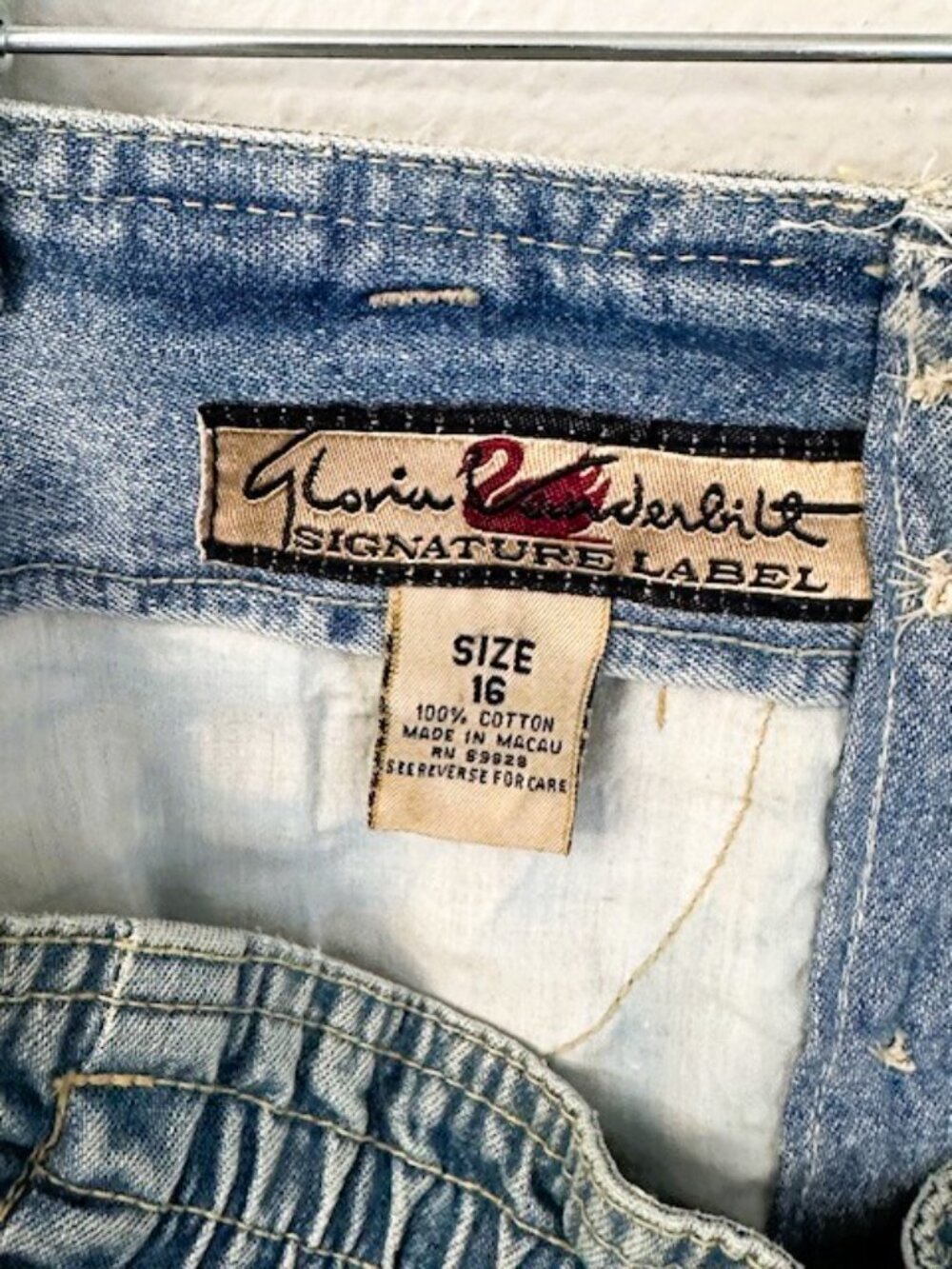 Vintage Gloria Vanderbilt Denim Midi Skirt Button Front Size 16 90s - Picture 5 of 12